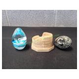 Blown Glass Egg Paperweight & More