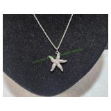 Vtg Silver-Tone Starfish Pendant