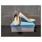 Comfort Plus White Heel, Sz 10