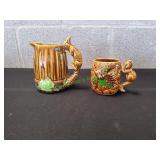 Vtg Japan Acorn w/ Squirrel Creamer w/ Mug