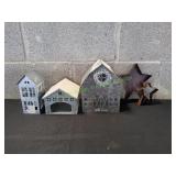 Rustic Decorative Metal Buildings w/ Metal Stars