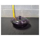 Vtg Amethyst Pyrex 2qt Round Casserole Dish w/
