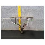 Vtg Metal Wall Mounted Glass Shelf