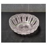 Vtg 9" Lead Crystal Frosted Panel Centerpiece