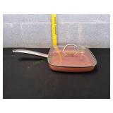 9.5" Copper Chef Square Skillet w/ Glass Lid