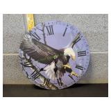 13.5" Rustic Bald Eagle Wall Clock