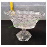 Vtg Lead Crystal Pedestal Compote Bowl