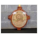 Vtg Wooden Jesus Wall Plaque