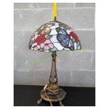 28" Dale Tiffany Floral Butterfly Lamp