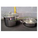 (2) Wolfgang Puck Bistro Pots w/ Lids
