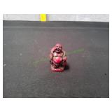 1.5" Red Cinnabar Resin Laughing Buddha Statue