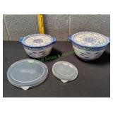 (2) Temp-tations Old World Serving Bowls w/ Lids