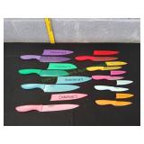 9pc Ceramic Coated Cuisinart Knives w/ Sleeves