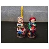 (2) Vtg Blown Mercury Glass Child Figurines
