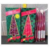 (2) Boxes of Red & Burgundy 12" Taper Candles