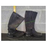 Black Suede Tall Riding Boot, Sz 6