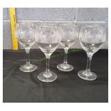 Libbey (4) Winder Wonderland Wine Goblets