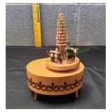 Vtg Reuge Swiss Edelweiss Wood Music Box