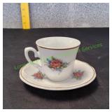 Vtg Mother Porcelain Teacup w/ Saucer