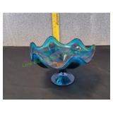 Vtg Viking Glass Epic 6-Petal Pedestal Compote