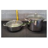 (2) Wolfgang Puck Bistro Pots w/ Lids