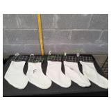 (5) White w/ Plaid Holiday Stockings