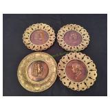(4)Brass/Copper Classical Music Composer Plaques