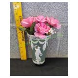 Vtg 8"Wedgwood Style Jasperware Wall Pocket