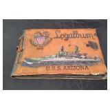Vtg Leather Photo/Log Album U.S.S. Arizona