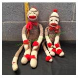 (2) Vtg Sock Monkeys