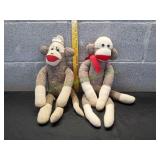 (2) Vtg Sock Monkeys