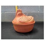 Vtg Terra Cotta Chicken Casserole Dish