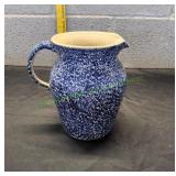 Blue Speckled Ceramic Water Pitcher