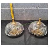 (2)Swirl Glass Flush Mount Ceiling Light Fixtures
