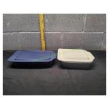 Pyrex Basketweave Casserole Dish w/ Clear Dish