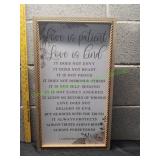 23x13.5 Love is Patient Wall Plaque
