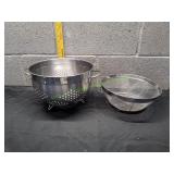 Metal Colander w/ Fine Mesh Colander