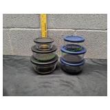 (6)Anchor Hocking Round Glass Storage Containers