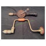 Vtg Eggbeater Hand Drill & Bit Brace Hand Drill