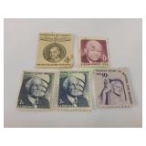 (5) Vtg US Postage Stamps