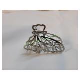 Silver-Tone Hollowed Out Metal Butterfly Hair