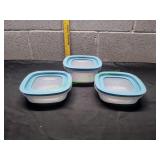(3) Rubbermaid Storage Containers w/ Lids