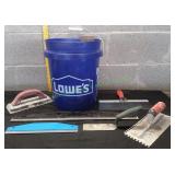 Lowe's 5-Gallon Bucket w/ Masonry & Drywall Tools