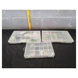 (3) Parts Organizers w/ Screws, Nails & More
