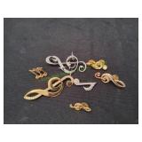 (7) Musical Note Brooches/Pins