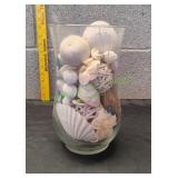 Decorative Glass Vase w/ Coastal Mix
