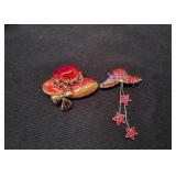 (2) Red Hat Society Brooches