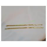 (2) 8.5' Gold Tone Bracelets