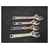 (4) Adjustable Wrenches