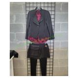 Ladies Blouse, Leggings, Skirt w/ Jacket, Sz Lg